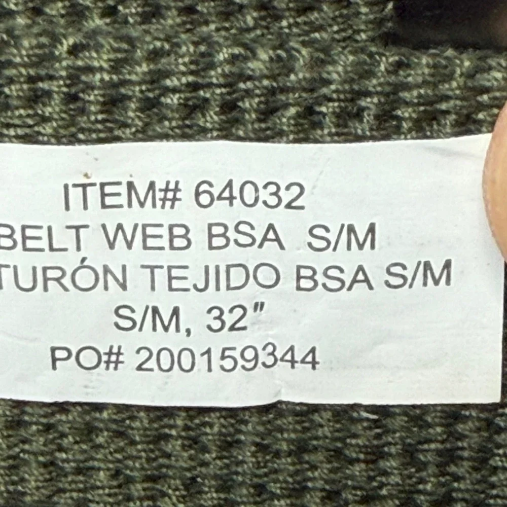 Boy Scouts of America BSA Olive Green Web Belt Metal‎ Buckle Logo 64032 S/M 32